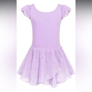 3 /. $30Arshiner Ruffle Sleeve Ballet Dance Dress, Glitter Tutu Skirted Leotard